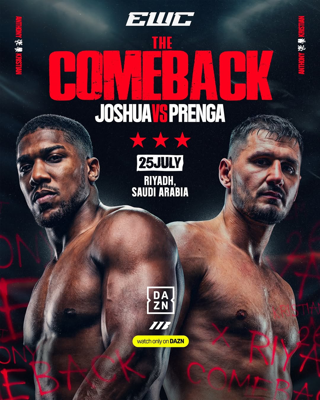 Anthony Joshua vs Kristian Prenga Tickets | Jeddah Superdome | Exclusive Ringside Seats