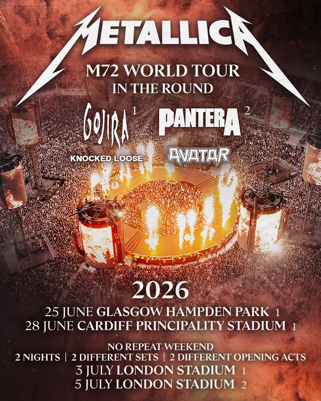 Metallica UK Tour 2026 Hospitality Packages | Live in Concert
