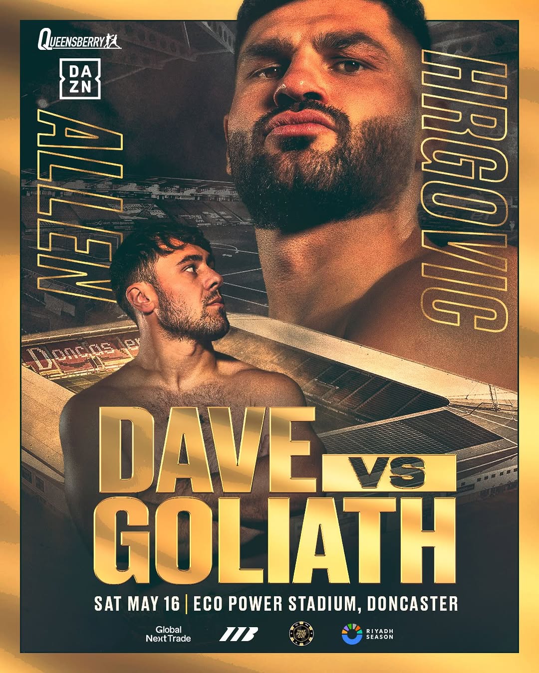 Dave Allen vs Filip Hrgović Tickets & Hospitality | Eco Power Stadium Doncaster | 16 May 2026